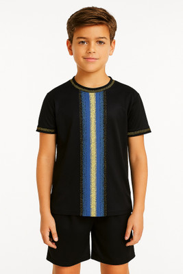 DOSTITCH Boys & Girls Casual T-shirt Shorts(Black)