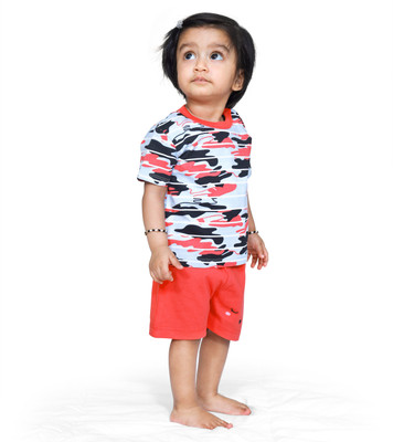 Ariel Baby Boys & Baby Girls Casual T-shirt Shorts(STRMILCATRD)