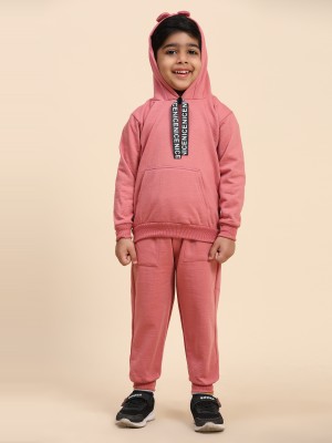 ARY Baby Boys & Baby Girls Casual Sweatshirt Track Pants(Pink)