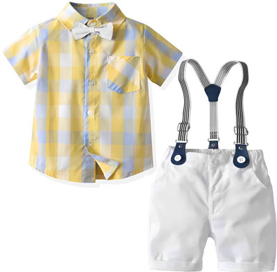 SHREE riddhi fashions Baby Boys Casual Shirt Shorts(Yellow)