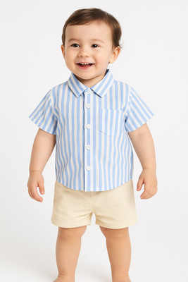 MAA KHODAL CREATION Baby Boys Party(Festive) Shirt Shorts(SKY BLUE)