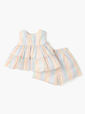 JUNIORS by Babyshop Baby Girls Casual Top Shorts(Multicolour)