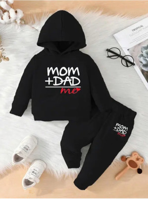 Kidzwear Baby Boys & Baby Girls Casual Sweatshirt Sweatpant(BLACK)