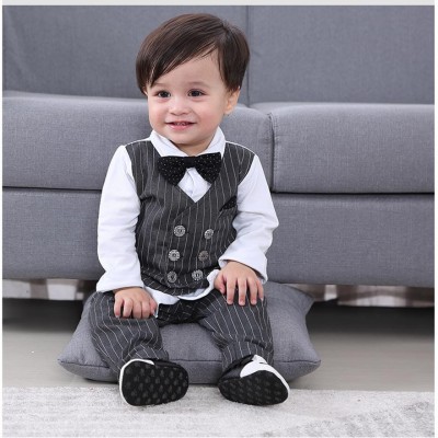 Jhymrod Baby Boys Party(Festive) Waistcoat Pant, Bow Tie, Shirt(Multicolor)