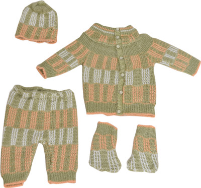 THE LITTLE BOY Baby Boys & Baby Girls Casual Sweater Pyjama(Green)