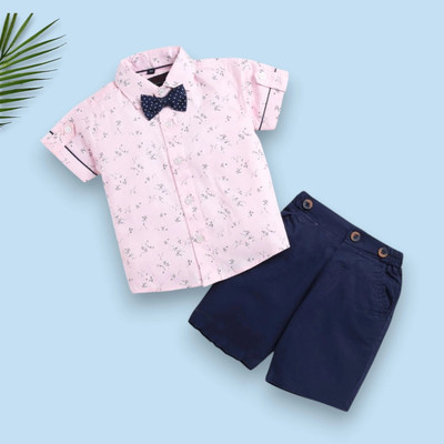 StyleDust Baby Boys & Baby Girls Casual Shirt Shorts(1001_PINK)