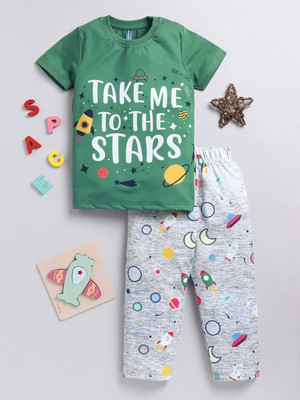 Here&Now X Game Begins Baby Boys Casual T-shirt Pyjama(Green)