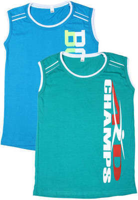 IAC Boys Printed Pure Cotton Regular T Shirt(Multicolor, Pack of 2)