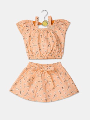 V-MART Girls Casual Top Skirt(Peach)