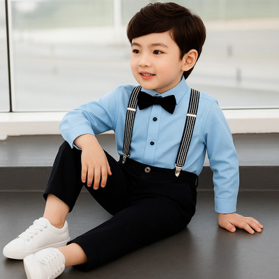 Bleckz Someck Boys Party(Festive) Shirt Pant(Blue)