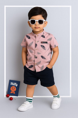 KILLER Baby Boys & Baby Girls Casual Shirt Shorts(MORPANKH_PINK-BLUE)