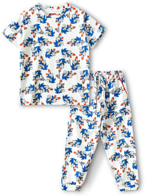 JACKBOY Boys & Girls Casual T-shirt Pant(White)