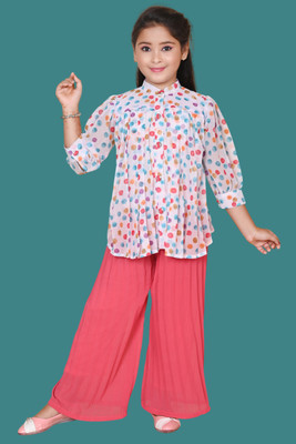 HouseOfCommon Girls Party(Festive) Top Pant(Red)