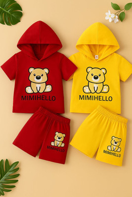 KicoCart Baby Boys & Baby Girls Casual T-shirt Shorts(Red, Yellow)
