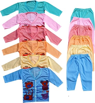 SHINING4 Baby Boys & Baby Girls Casual T-shirt Pyjama(MULTICOLOR)