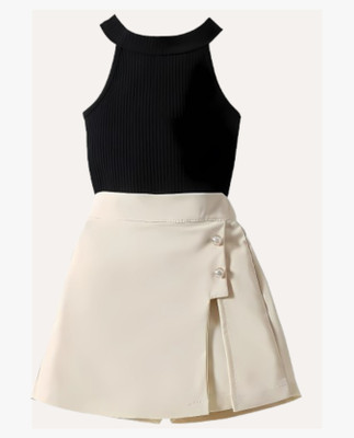 MENVVY FAB Baby Girls Party(Festive) Top Shorts(BLACK)