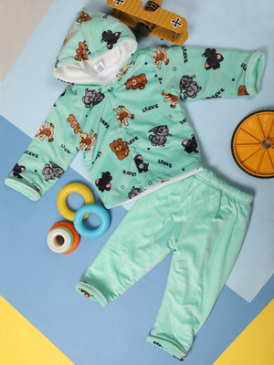 V-MART Baby Boys & Baby Girls Casual T-shirt Shorts(Green)