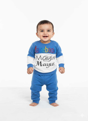 LITTLEMAMA Baby Boys & Baby Girls Casual Sweatshirt Pant(blue)