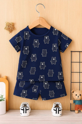 SRP COLLECTION Baby Boys & Baby Girls Casual T-shirt Shorts(NAVY BLUE)