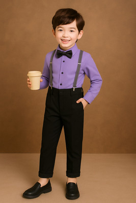 HV CREATION Boys Party(Festive) Shirt Pant(PURPLE)
