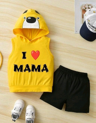 Maaruti Boys Casual T-shirt Shorts(YELLOW)