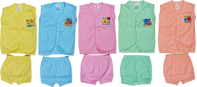 HouseOfCommon Baby Boys & Baby Girls Casual Top Shorts(combo 4)