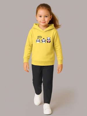 Hellcat Girls Casual Sweatshirt Track Pants(Yellow/Black)