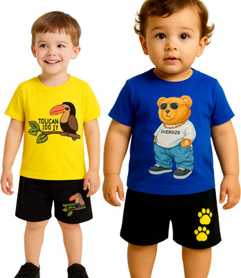 SEGRO Baby Boys & Baby Girls Casual T-shirt Shorts(GOLD, ROYAL)