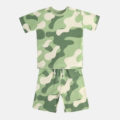 MINI KLUB Boys Casual T-shirt Shorts(Green)