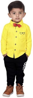 Manmani Baby Boys Casual Shirt Pant(Yellow)