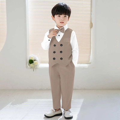 BELIEVED WORTH’S Baby Boys Party(Festive) Coat Pant(KHAKHI)