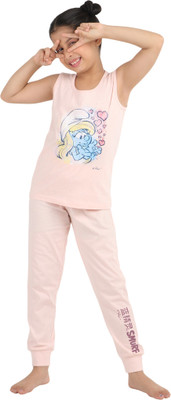 Reborn Girls Casual T-shirt Pyjama(Light Baby Pink)