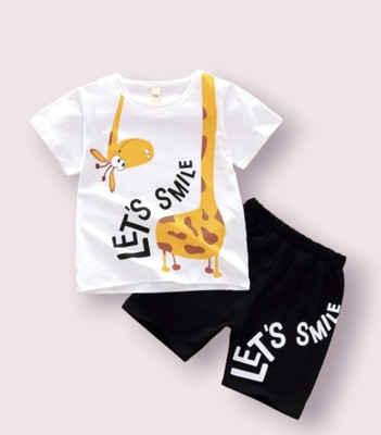 SANWARIA CLUB Baby Boys Casual T-shirt Shorts(WHITE)