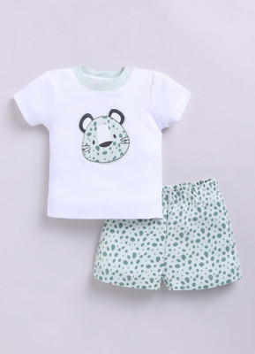Smart Baby Baby Boys Casual T-shirt Shorts(White & Green)
