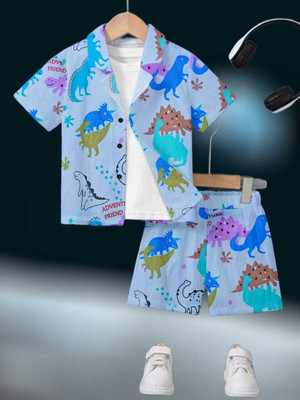 Braxumber Baby Boys & Baby Girls Casual Shirt Shorts(Blue)