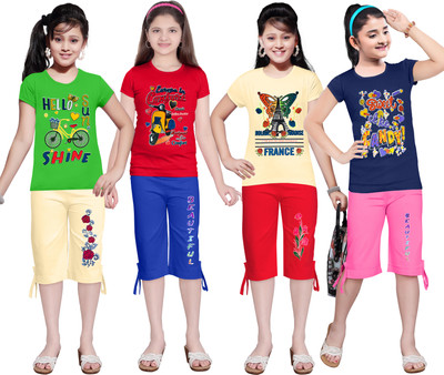 KS KOARRA Girls Casual T-shirt Track Pants(177 MULTICOLOURRS)
