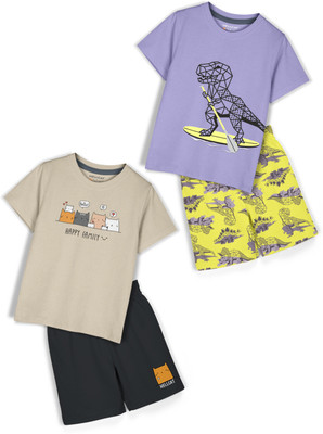 Hellcat Girls Casual T-shirt Shorts(Beige2/Lavender2)