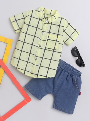 Fourfolds Baby Boys & Baby Girls Casual Shirt Shorts(YELLOW)