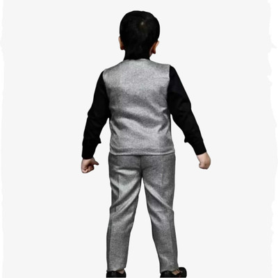 HouseOfCommon Baby Boys Party(Festive) Waistcoat Shirt, Pant(GREY)