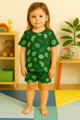 GROHOOD Boys & Girls Casual Shirt Pyjama(GREEN_008)