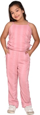 Lilpicks Girls Casual Top Pant(Pink)