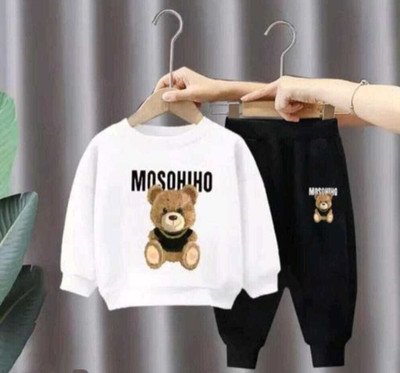 Online Loot Store Baby Boys & Baby Girls Casual T-shirt Trouser(white, black)