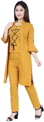 OXFY Girls Casual Top Trouser(Yellow)