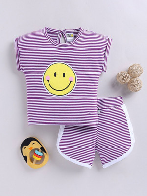 YK X Tinyo Boys & Girls Casual Top Shorts(Purple)