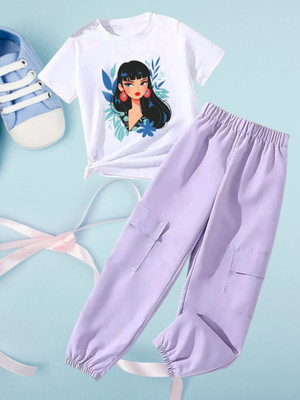 Zarmn Boys & Girls Party(Festive) Pant T-shirt(LavenderE)