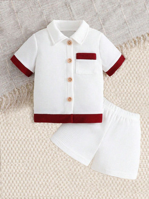 THREADNEST Baby Boys Party(Festive) Shirt Shorts(Maroon)