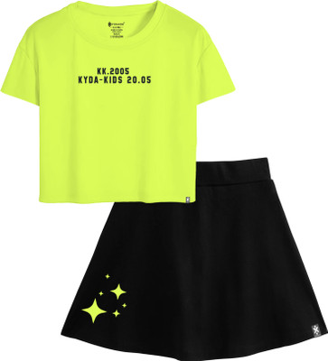 KYDA Girls Casual T-shirt Skirt(Green)