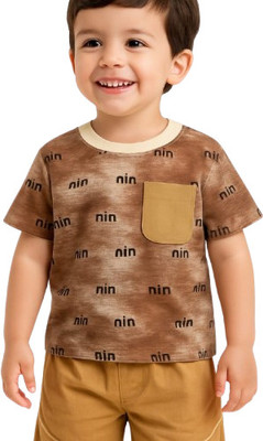MiniMighty Baby Boys Casual T-shirt Shorts(brown)