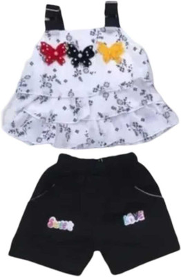 RAIGARMENT Baby Girls Party(Festive) Top Shorts(BLACK)