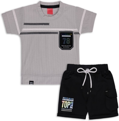 Silver Kraft Boys Casual T-shirt Shorts(Grey)